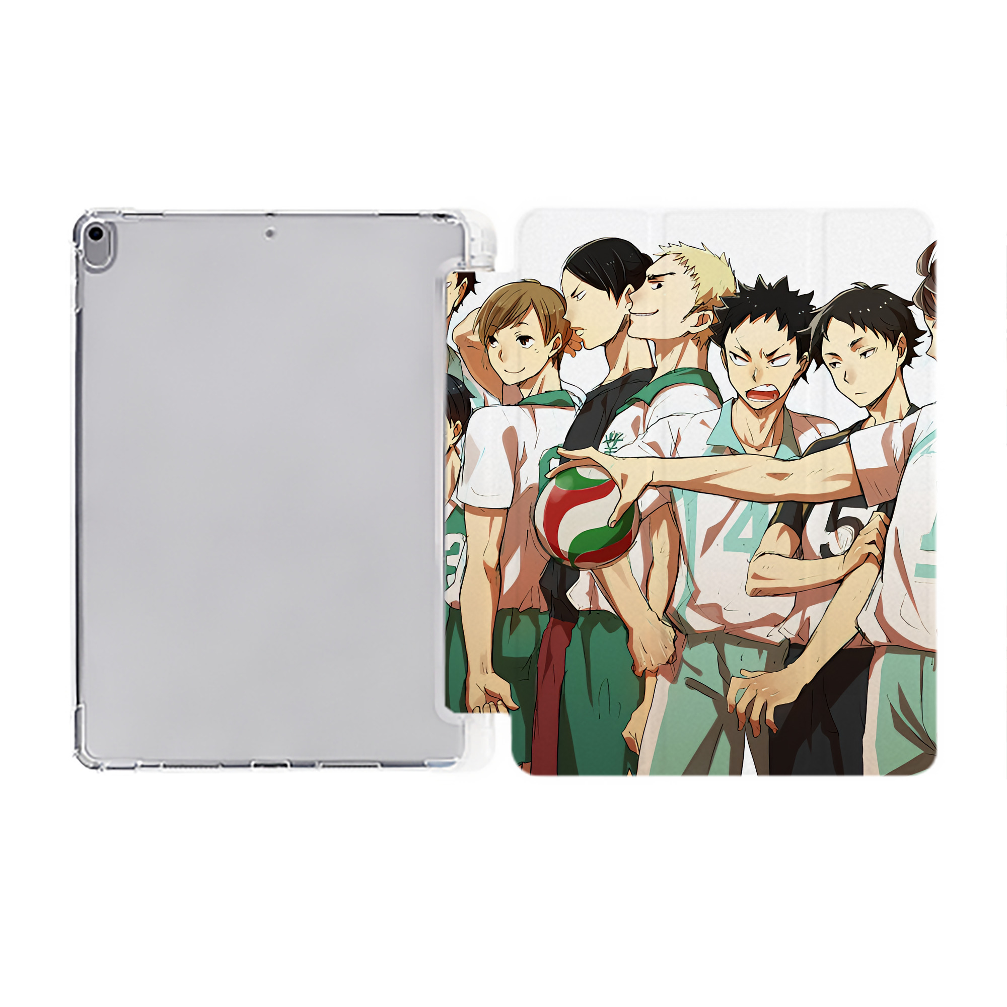 （画像用） ハイキュー!! Haikyu!! IPad ケース ペン収納付き 三つ折りスタンド PUレザー×シリコン 対応機種9.5/10.5/10.9インチ
